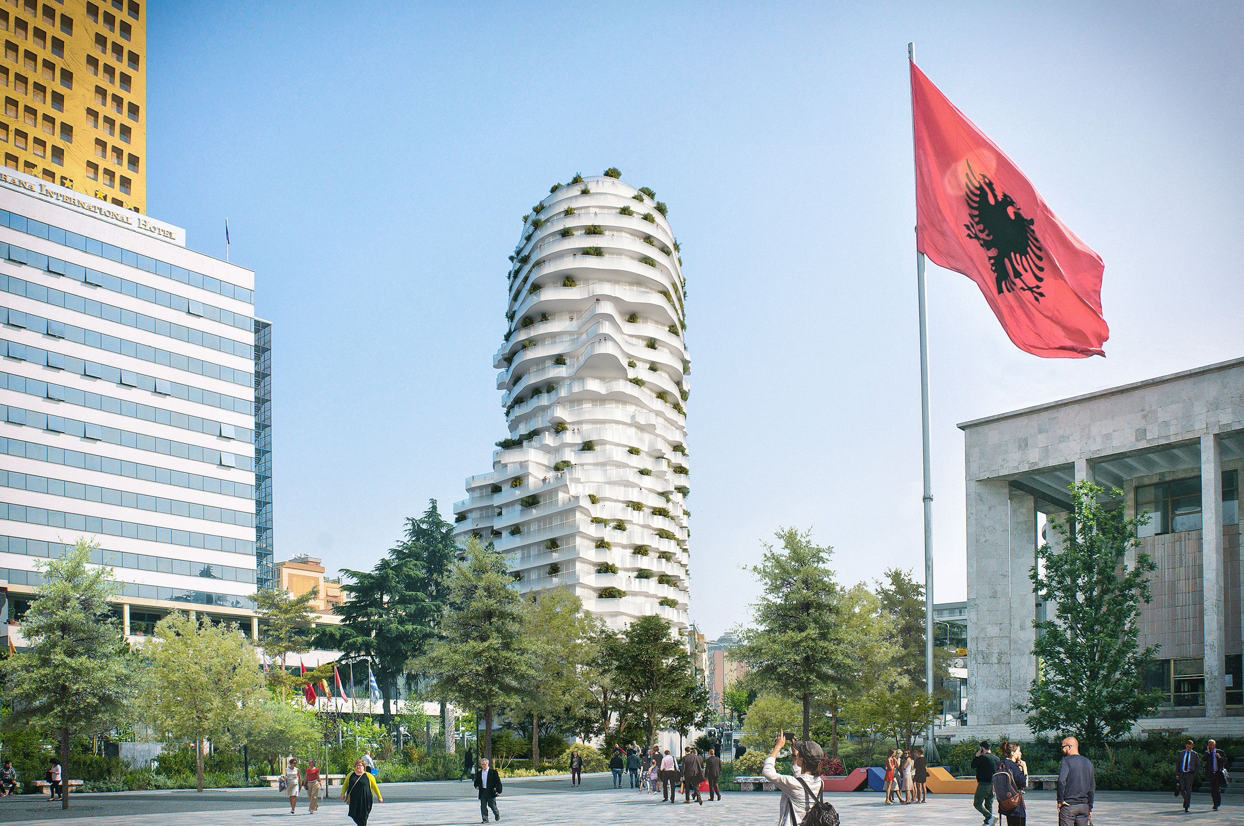 MVRDV - MVRDV designs mixed-use building in the shape of a statue of  Albania's national hero